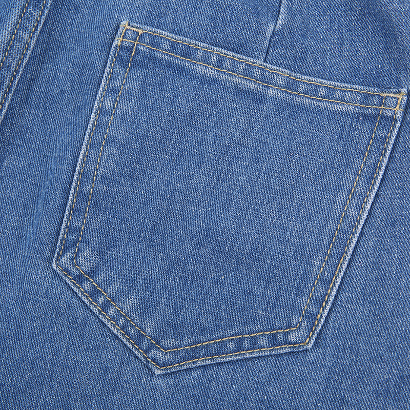 Damenbekleidung Ghost Girl Kontrastfarbe Liebesdruck Lockere Jeans Wischhose mit weitem Bein_voghion.com