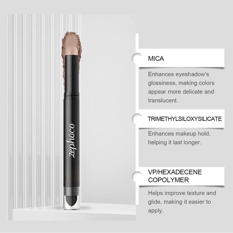 Zephoco Nude Lidschattenstift, matte Textur, seidig, leicht, integrierter Pinsel, einfach aufzutragendes Augen-Make-up_voghion.com