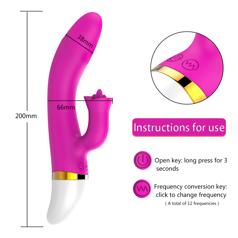 Clitoris Vibrating Oral Massager Tongue Licking Rabbit Vibrators For Women USB Charge Double Motor Vibrato_voghion.com
