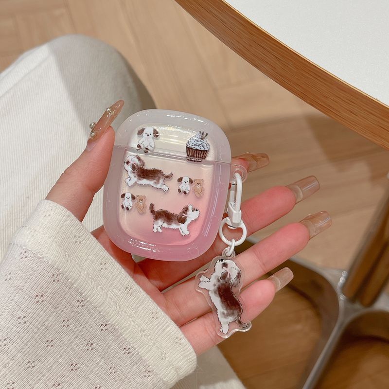 Korean style running puppy for airpods 3 protective case pro2 Bluetooth 1/2 generation Feilin earphone case_voghion.com