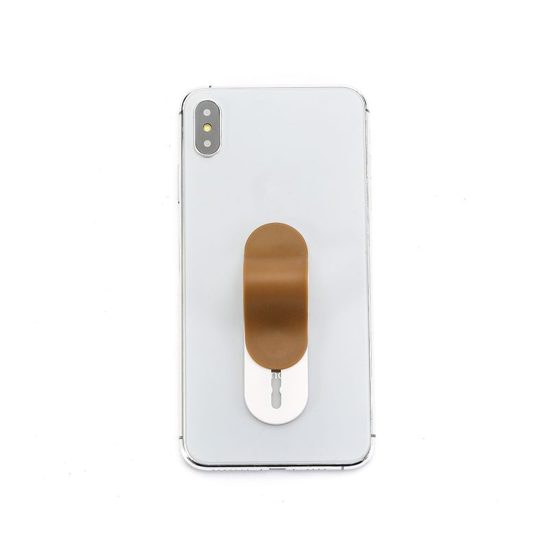 Kunjiuyou Fingerrem Grip Stand Holderbeslag til iPhone Android Telefon Mini Tablet - Brun_voghion.com