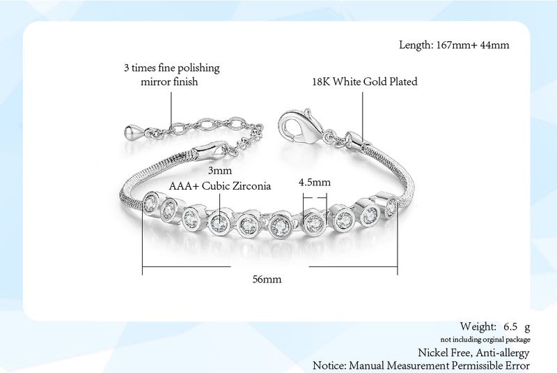Unisex Mode Einfach Heißer Verkauf frauen Kette Armband Rose Gold Überzogene Farbige Zirkon Schmuck_voghion.com