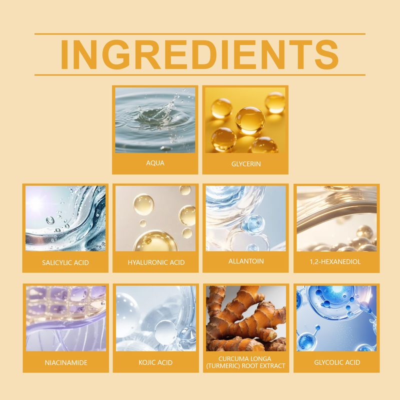 Kojic Acid Turmeric Nourishing Facial Skin Texture Refreshing Non-sticky Tender Smooth Moisturizing Essence_voghion.com