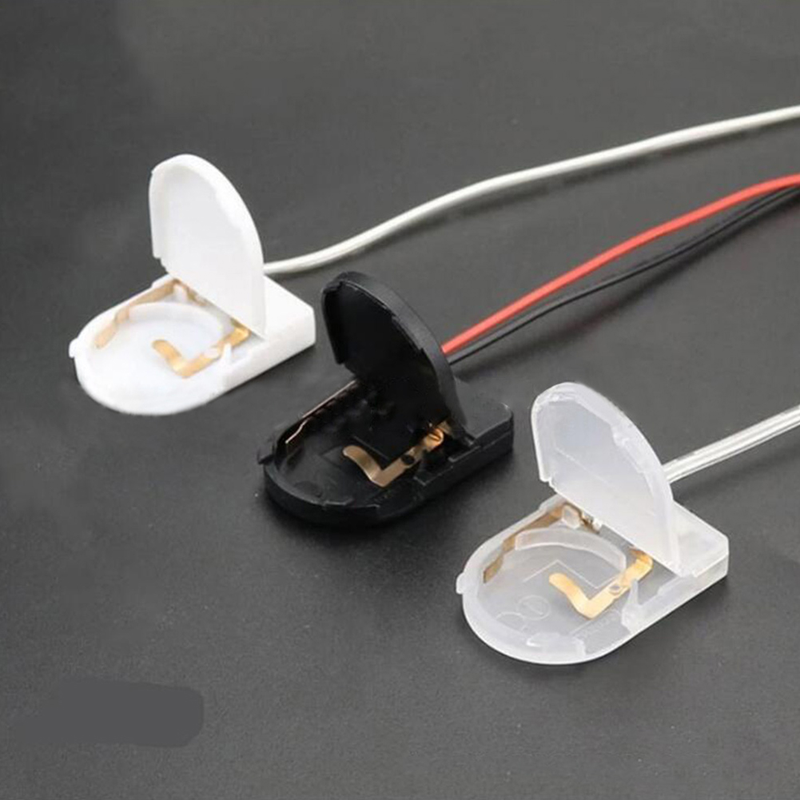 1 Piece 1/2 Slot CR2032 CR 2032 Coin Cell Battery Holder With Wire Leads ON-OFF Switch 3V Button Battery Storage Case Box Holder_voghion.com