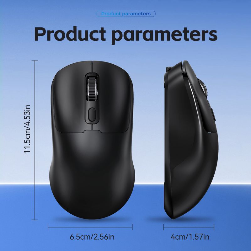 Q3 Wireless Bluetooth Mouse Dual Mode Rechargeable 2.4G Silent Ergonomic Mouse For Laptop & PC, 1600DPI Adjustable, Black/White_voghion.com