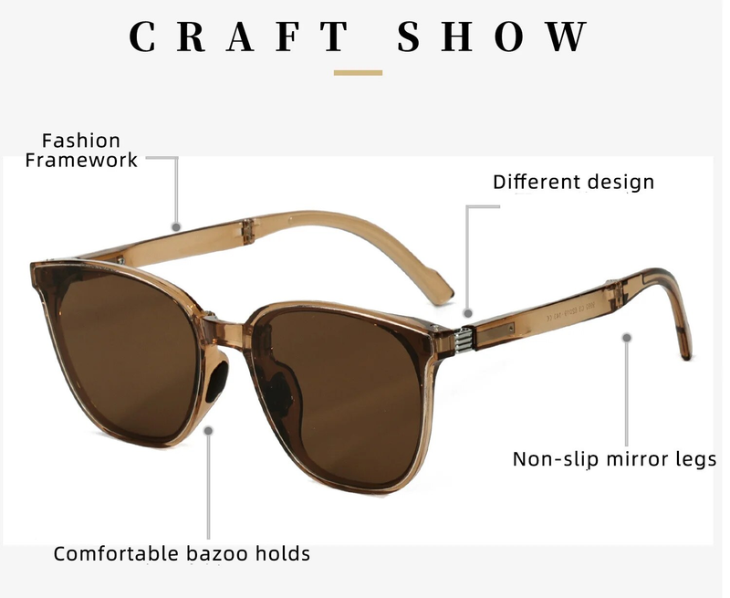 New Folding Sunglasses for Women High Grade Polarized Sunglasses Fashionable and Versatile Small Face Display UV Resistant Glasses_voghion.com