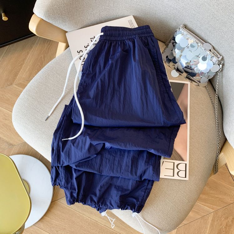 Pantaloni sportivi casual da donna, estivi, con elastico in vita e coulisse, nuovi design, larghi e larghi._voghion.com