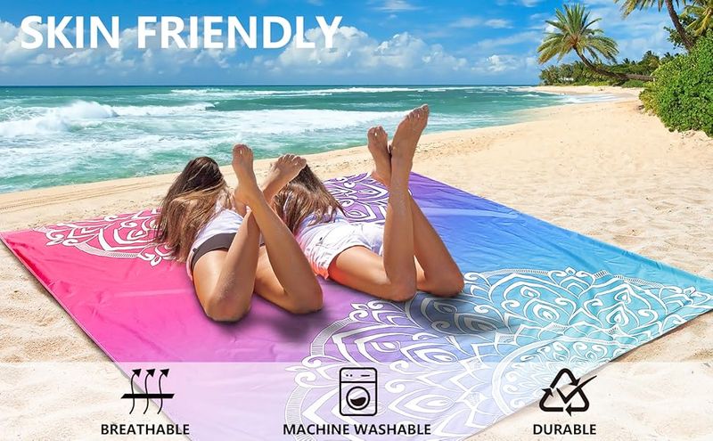 HIHOHO Decke, wasserdicht, sanddicht, extra große Matte, 200 x 210 cm, 1–8 Erwachsene, schnelltrocknend, langlebig, für Picknick im Freien_voghion.com