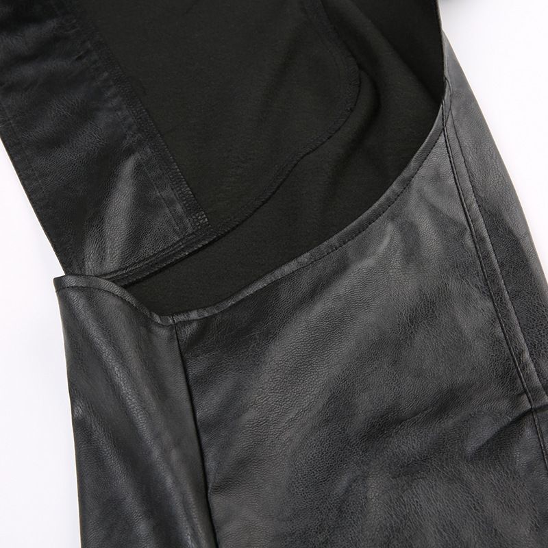 Autumn Winter New Style Personality Jacket Solid Color Loose Hooded Coat Irregular Leather Top For Hot Girls_voghion.com