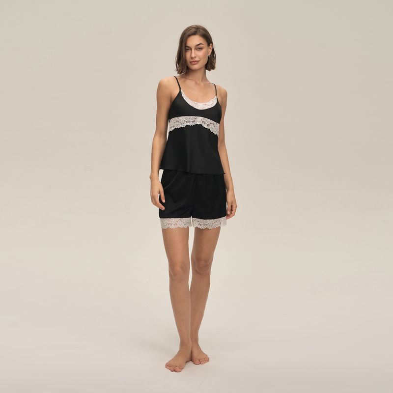 Suspender Shorts Two-piece Set Pajamas Women's Loungewear Set_voghion.com