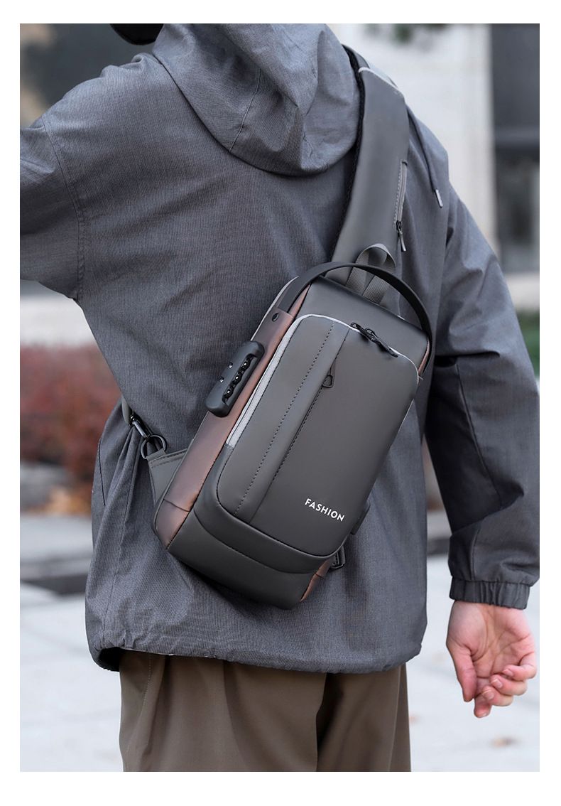Borsa da petto per ciclismo urbano - Borsa a tracolla antifurto per uomo, borsa a tracolla leggera in nylon traspirante con blocco password_voghion.com