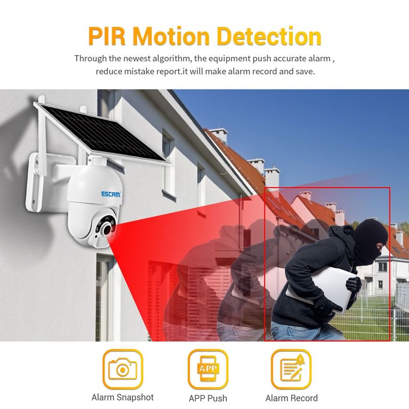 QF450 HD 1080P 4G EU Version Solar Powered IP Camera with 128G Memory, Support Two-way Audio & PIR Motion Detection & Night Vision & TF Card_voghion.com