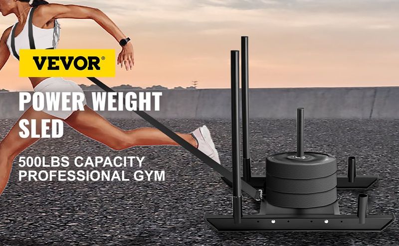 Weight Sled System Push Pull Drag Power Speed Athlete Training Strength Workout_voghion.com