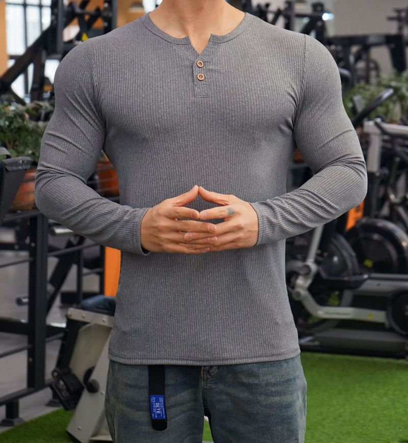 Herren Performance Half-Button Training Tee – Atmungsaktives Slim Fit Basketball- und Laufshirt (Weiß/Schwarz/Rosa/Blau/Dunkelgrau, S-XXXL)_voghion.com