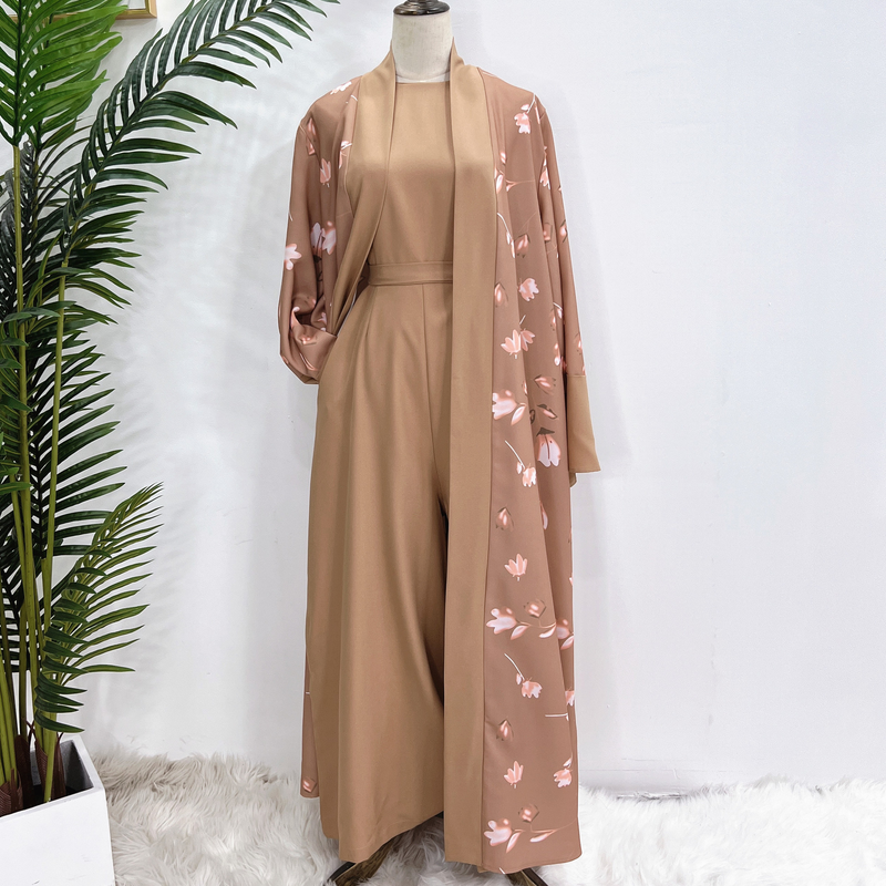 Moda muçulmana Oriente Médio Dubai turco Robe cor sólida macacão LR537_voghion.com
