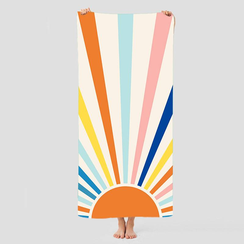 Mikrokiust rannarätik Kahepoolne sametine imav kiiresti kuivav vannirätik mereäärne ujumisrätik_voghion.com