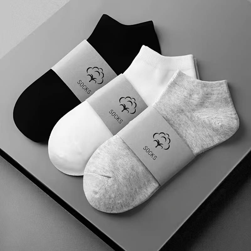5 Pairs Solid Stocks, Breathable Low Cut Ankle Solid Socks, Women's Stockings & Hosiery_voghion.com