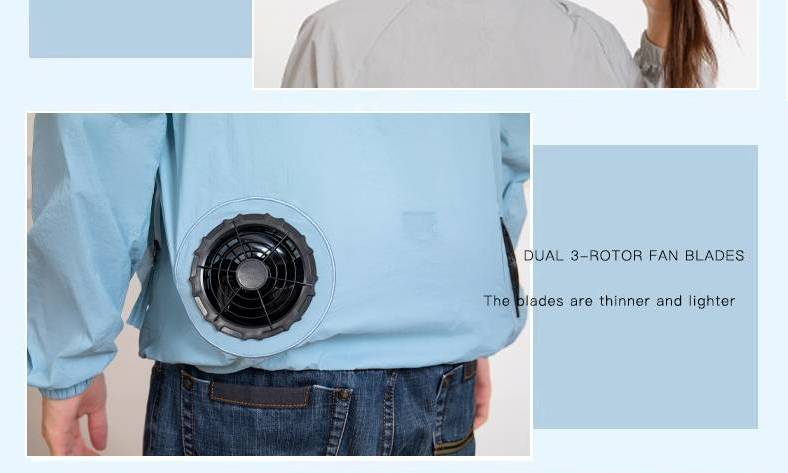 Kühlende Arbeitsjacke für Herren mit eingebautem Ventilator, wiederaufladbar, Sicherheitsarbeitskleidung für den Sommer zum Schweißen und Bauen – atmungsaktive Kleidung zum Wärmeabbau_voghion.com