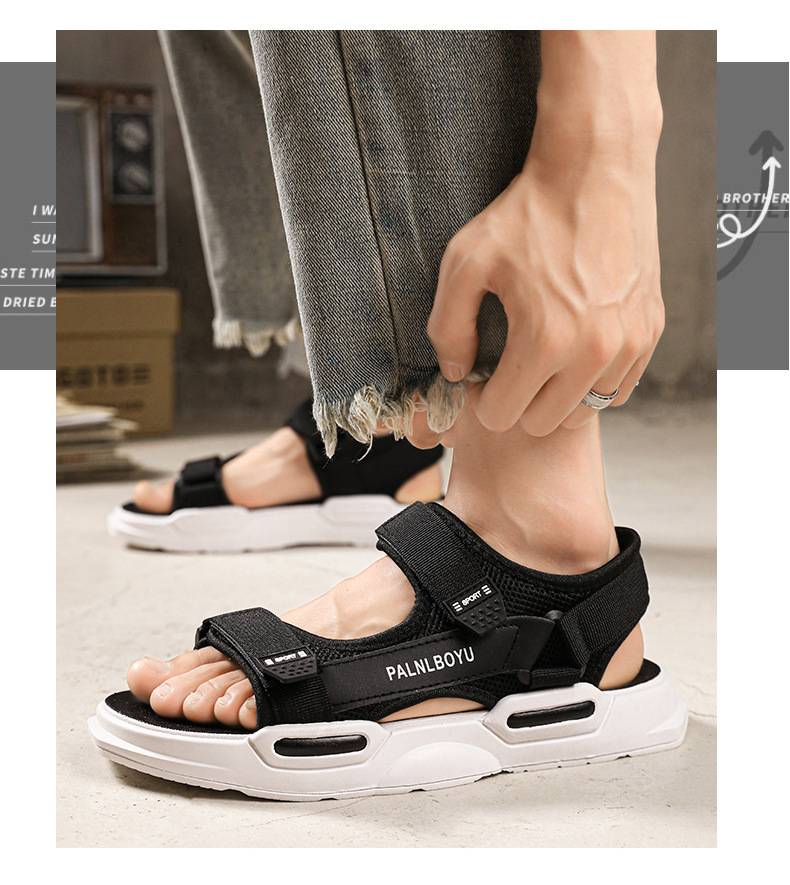 Herrensandalen, Neuer Stil Im Jahr 2025, Rutschfest, Dickbesohlte, Strandschuhe, Weiche Sohlen, Freizeitsport, Höhenvergrößerung, Sandalen Mit Hausschuhen_voghion.com
