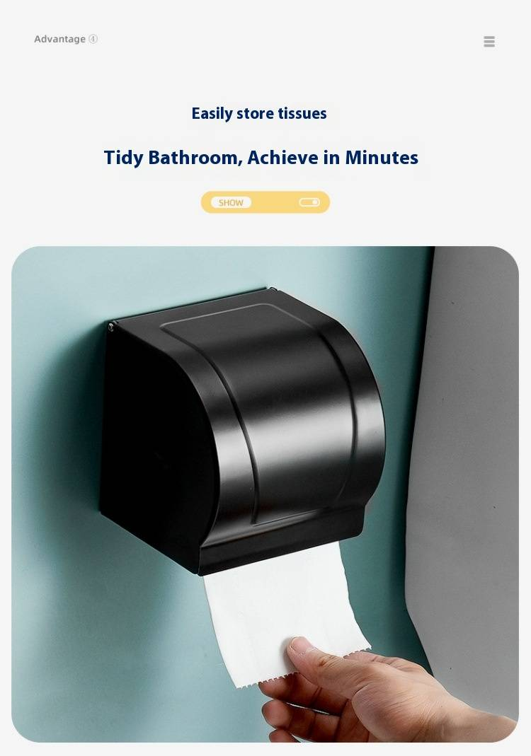 Aluminum Toilet Paper Holder – Wall-Mounted, No-Drill Bathroom Tissue Dispenser (Oval, Black, Oxidized Finish, Rustproof)_voghion.com