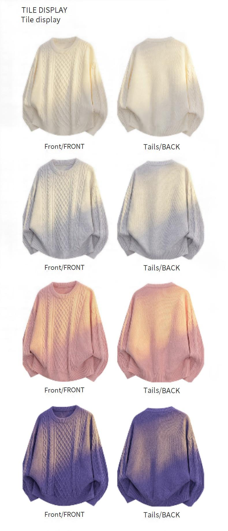 Kabelgebreide unisex trui – getextureerde ronde hals trui (M-3XL, 4 zachte tinten)_voghion.com