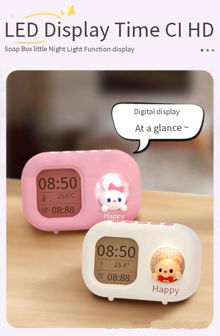 Cartoon Children's Ins Electronic Clock Display Student Specific Cute Clock High Value Junior High School Student Small Alarm Clock_voghion.com
