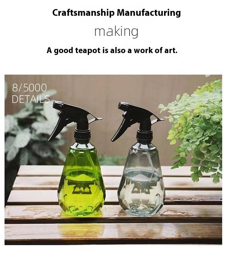 Handheld Spray Bottle – 500ml Plant Mister For Indoor/Outdoor Use (Leaf Green & Space Gray, PE Material, Lightweight & Durable)_voghion.com