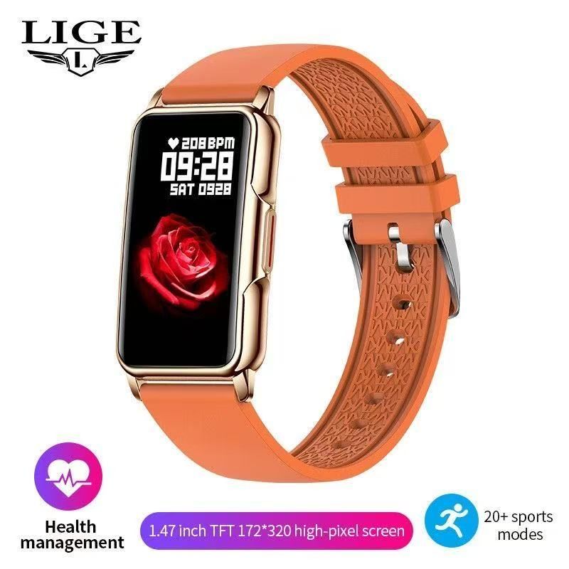 LIGE Smart Watch Uomo Bluetooth collegato al telefono Musica Fiess Bracciale sportivo Monitor del sonno Uomo Smartwatch da 1,47 pollici Donna_voghion.com