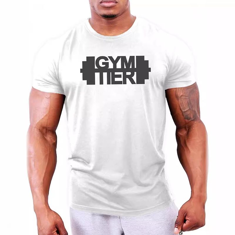 T-shirt de sport décontracté et respirant pour homme, style fitness et tendance_voghion.com