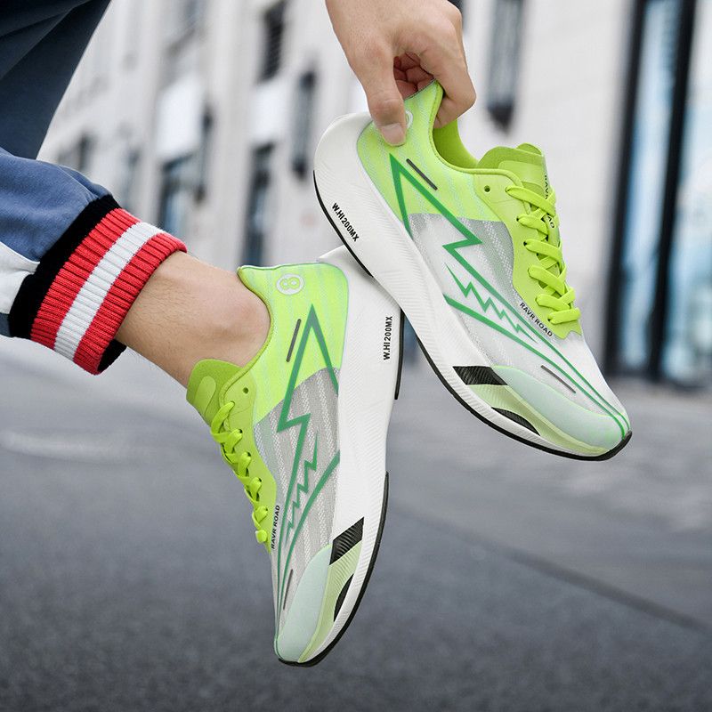 Zapatillas de running de carreras de carbono auténtico para hombre, ultraligeras y con amortiguación, de malla fina, para caminar._voghion.com