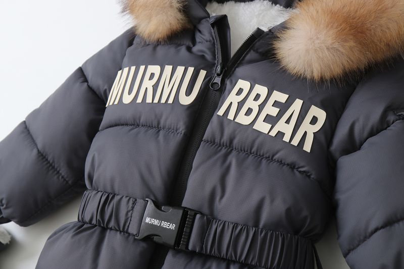 Warm Fleece-gefütterter Baby-Overall mit Kapuze und Fäustlingen – Weicher Winter-Strampler für Kleinkinder (1–3 Jahre, 80–100 cm) – Unisex, neutrale Farben_voghion.com