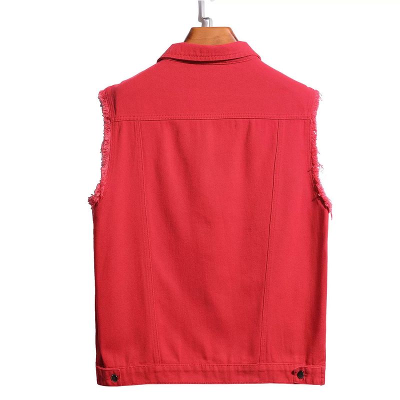 Men's Clothing New Style Trendy Fashion Denim Vest Simple And Versatile Casual Denim Jacket_voghion.com