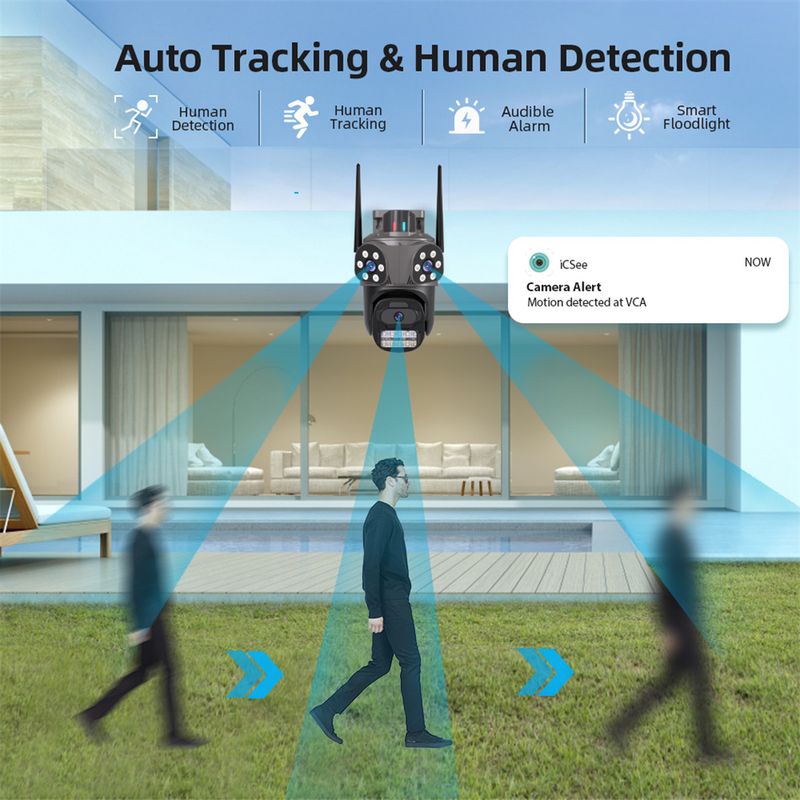 3-mesh 9MP3-skærm PTZ 360-graders intelligent trådløst HD-kamera dag og nat fuld farve fjernbetjening krydsende grænser engelsk_voghion.com