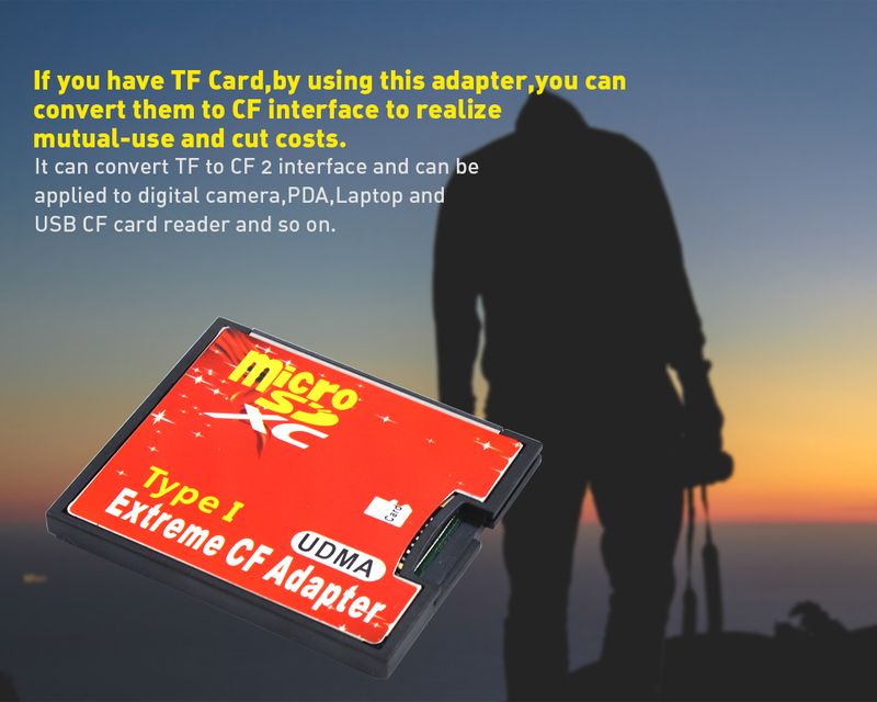 1 pz TF a tipo I Supporto Micro SDXC/SDHC/SD Lettore di schede di memoria UDMA Extreme CF Adattatore convertitore per fotocamera_voghion.com