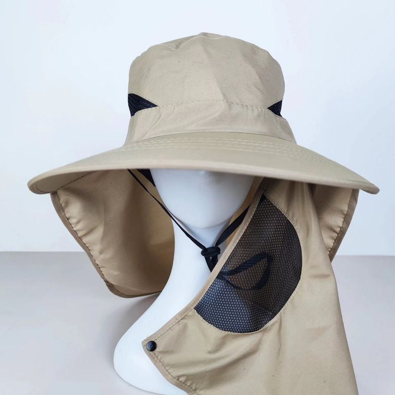 UPF50+ Full Face Sun Hat With Neck Cover - Wide Brim UV Protection Hat For Men & Women Outdoor Fishing & Hiking Cap For Summer_voghion.com