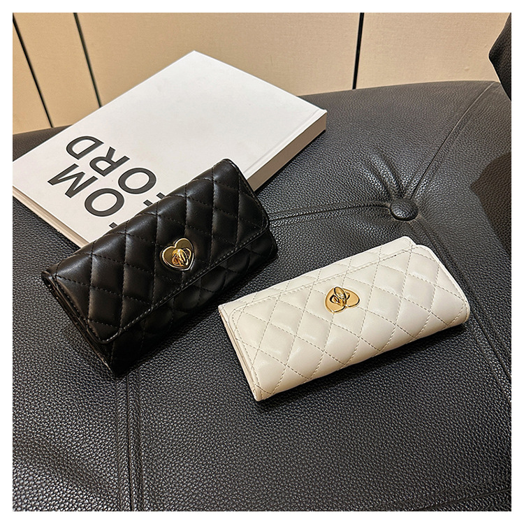 Kleine duftende Wind mittellange Lingge Love Lock Buckle Zero Wallet Damentasche_voghion.com