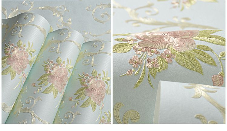 Papel de parede unissex autoadesivo quarto rolo grande adesivos instantâneos 3d fino relevo estilo pastoral grande flor papel de parede autoadesivo_voghion.com