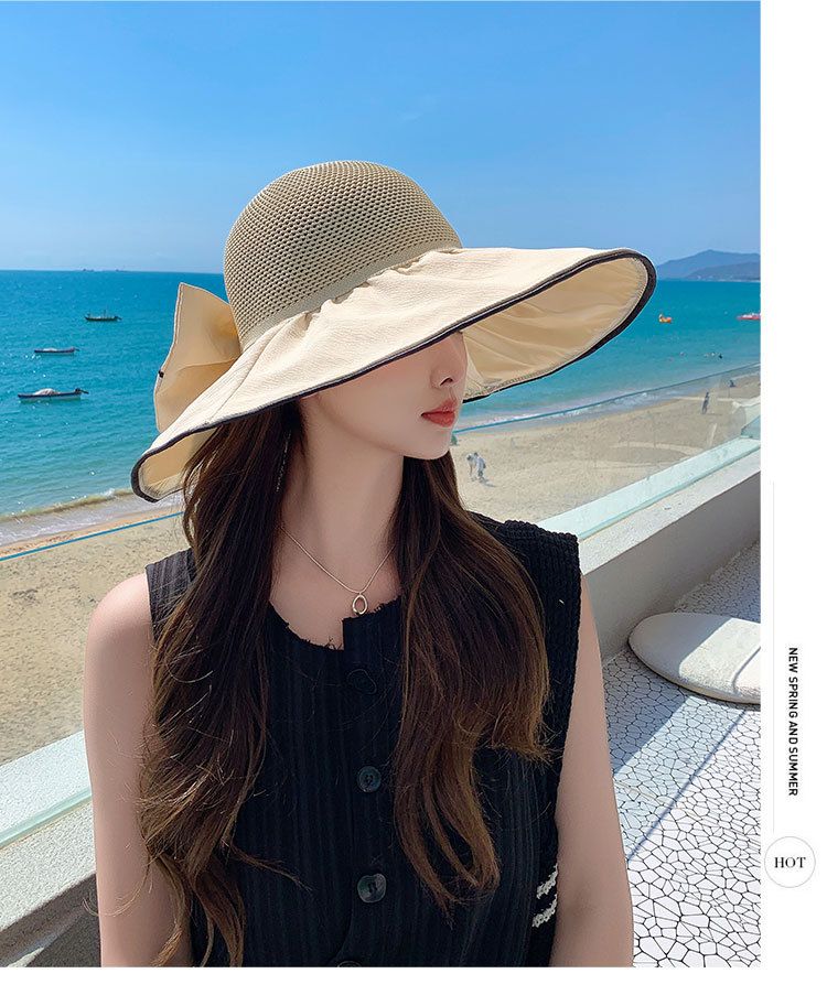 Portable Wide Brimmed Hat For Women, Foldable Sun Hat For Beach Travel, Sun Hat For Internet Celebrities, Breathable And Versatile Fisherman Hat_voghion.com