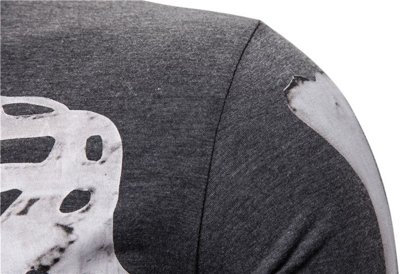 Autunno e inverno nuovo elastico uomo ninja tuta Halloween maglietta a maniche lunghe teschio maschera cappuccio uomo_voghion.com