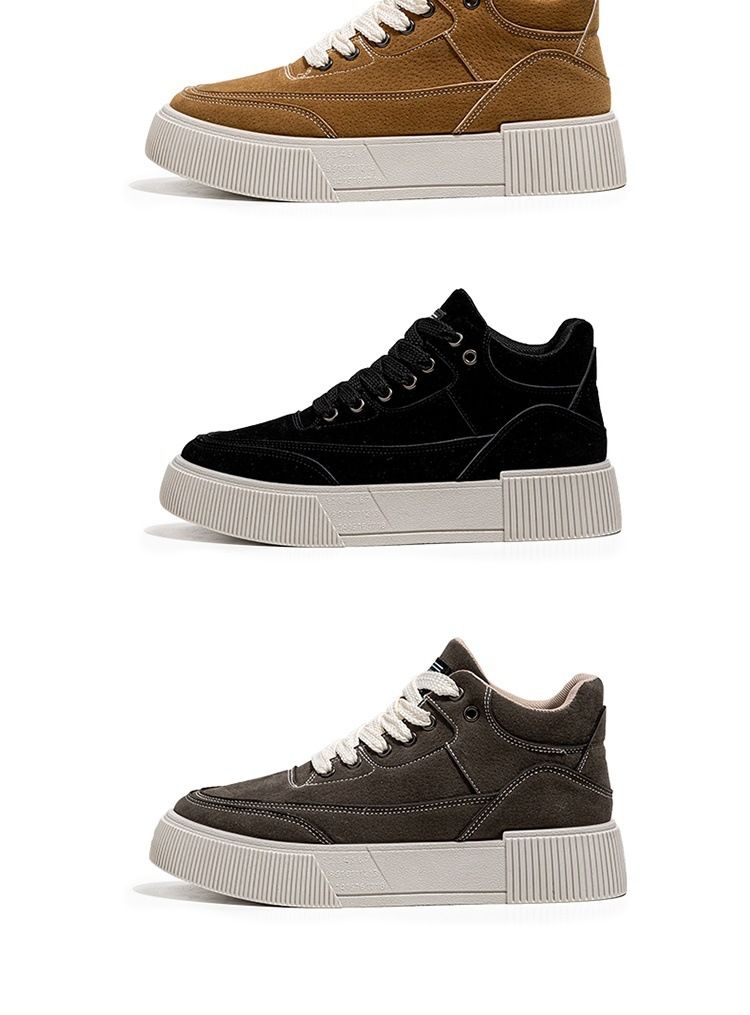 High board shoes for men, 2024 autumn new British style sports shoes, men's mid top Martin boots_voghion.com