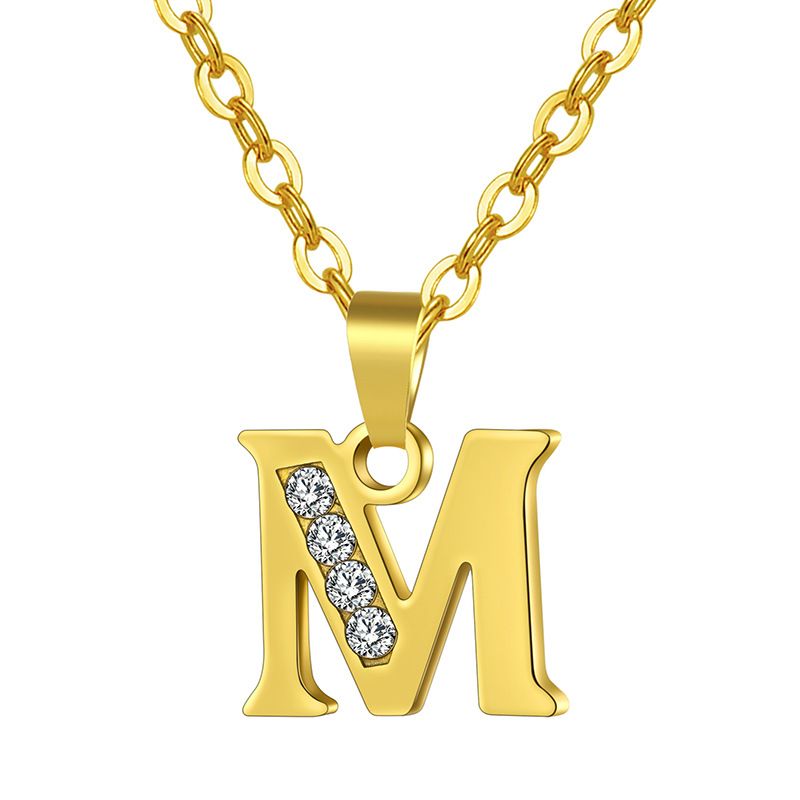 Collana con lettera, per studentessa coreana, semplice, piccola, per coppia di fidanzate, 26 lettere inglesi portafortuna, ciondolo con catena per clavicola_voghion.com