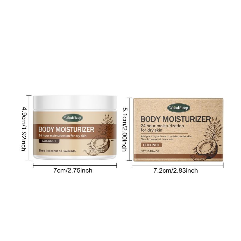 Crème hydratante au beurre corporel au goût de noix de coco, crème hydratante douce et lisse pour la peau du corps_voghion.com