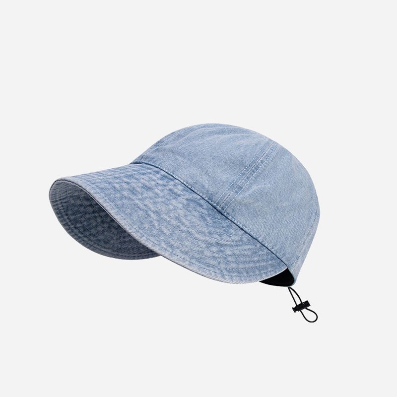 New Arrivals Summer Denim Bucket Foldable Wide Brim Visors Women Solid Color Soft Outdoor Sports Running Sun Hat Snapback Cap_voghion.com