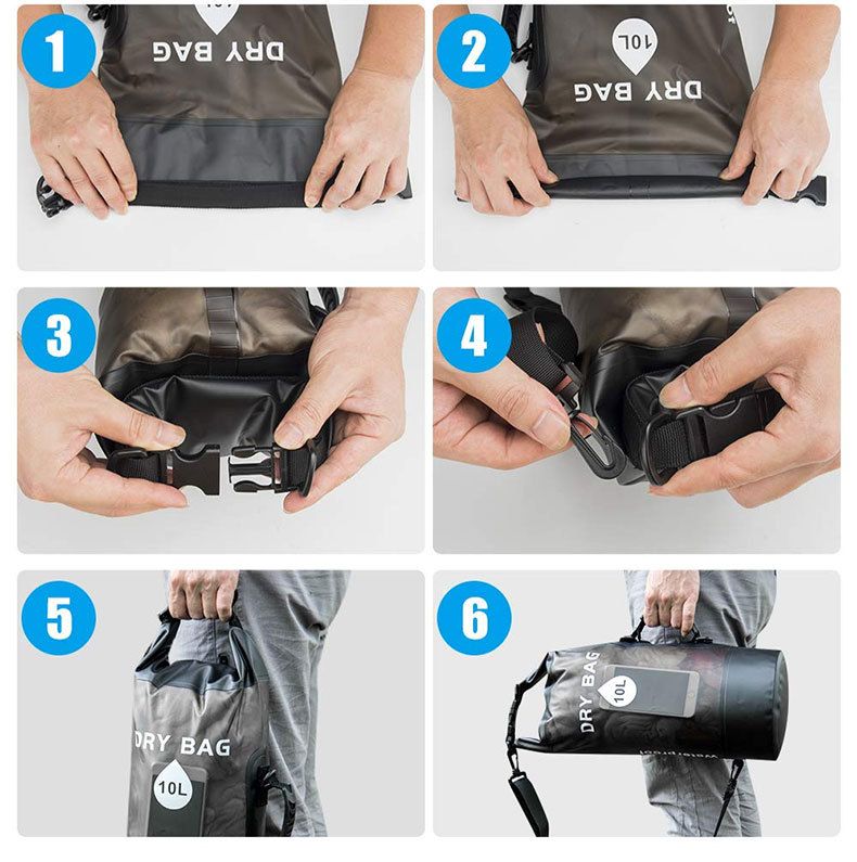 Nueva bolsa tipo cubo impermeable de PVC para deportes al aire libre, bolsa para natación, playa, senderismo, bolsa impermeable para la deriva_voghion.com