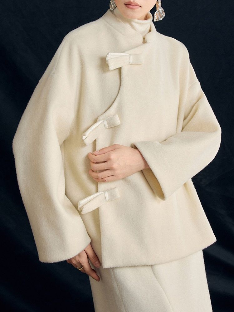 Women's Clothing Women's Clothing New Chinese Buttoned Asymmetrical Wool Coat For Women 2025 Winter National Style Retro Woolen Overcoat Versatile_voghion.com