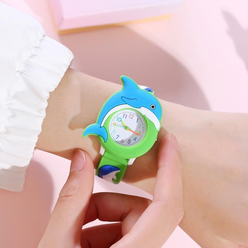 Cartoon Children's Watch Silicone 3D Student Cute Quartz Watch Dream Childlike Interest Dolphin Pattern Watch_voghion.com