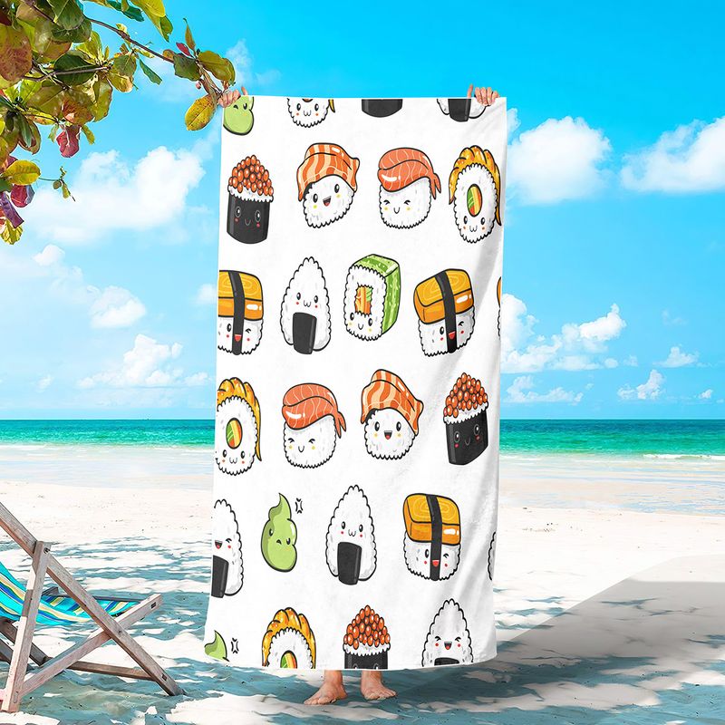 Toalha de praia de melancia estampada toalha de surf adulto cobertor absorvente à beira-mar xale_voghion.com