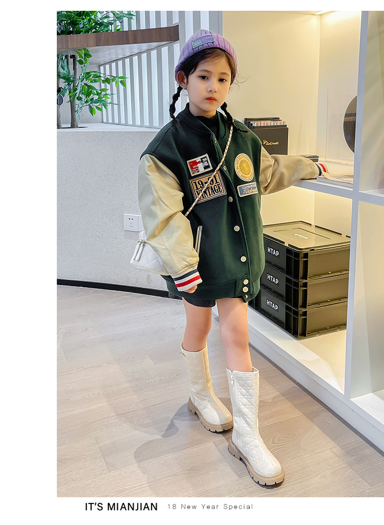 Winter Er Mian Mädchen Mittelgroße bis große Jungen Lange Stiefel_voghion.com