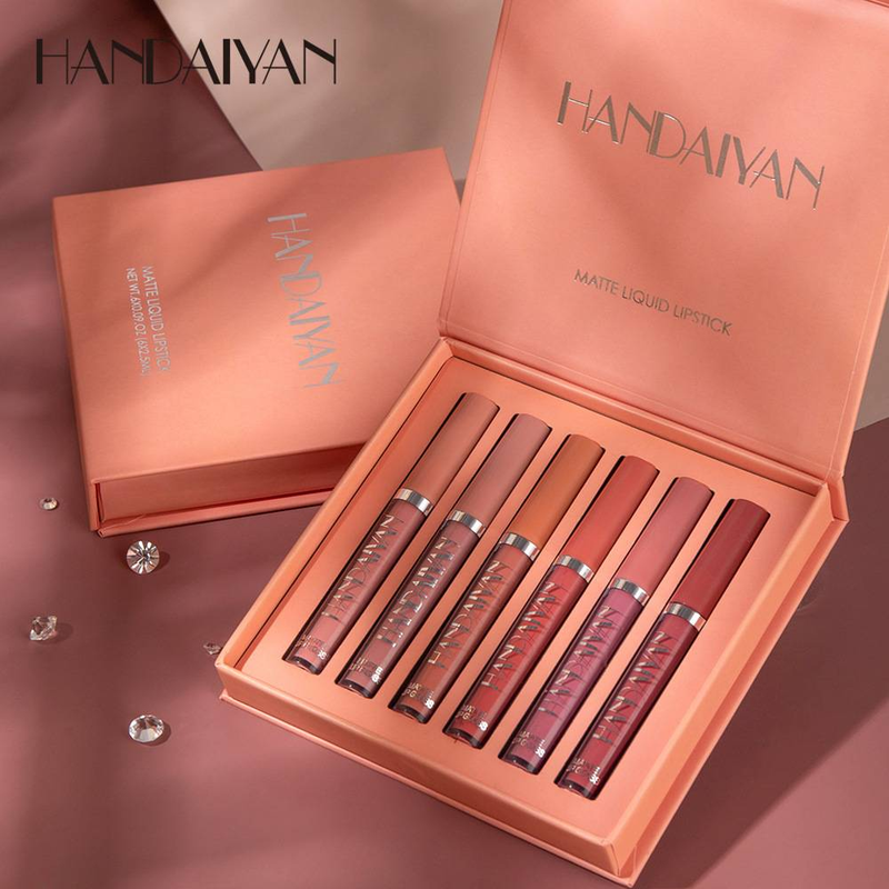 Matte lipstick waterproof non-stick cup 6 lip gloss gift box_voghion.com