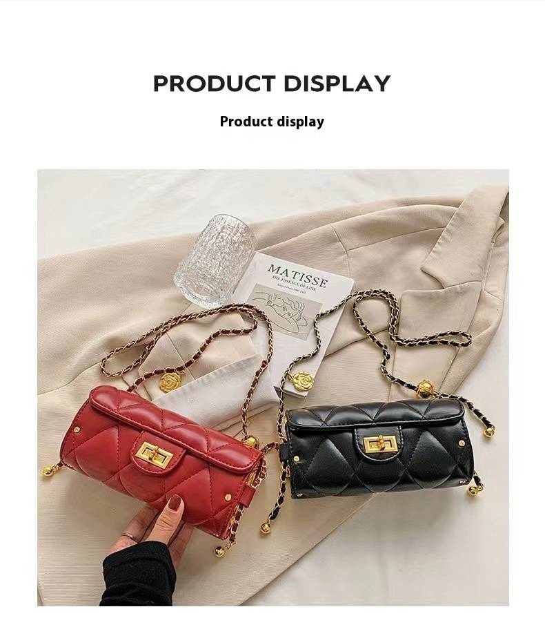 Kostnadsprestanda Babylon Doftande Wind Lingge Chain Small Golden Ball Cylinder Simple Camellia Single Shoulder Crossbody Bag_voghion.com
